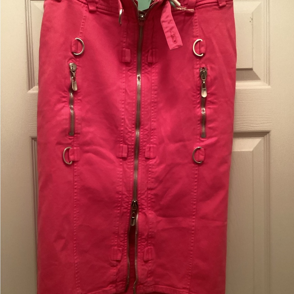 Versus By Versace Pink Pencil Skirt with Cargo Style